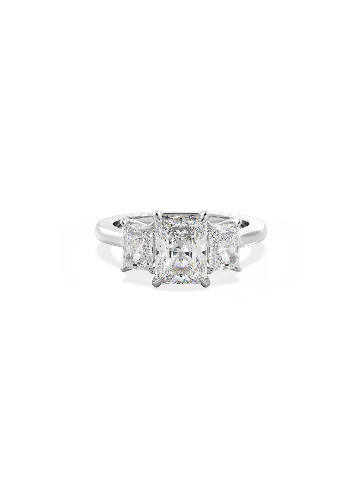 2 CT Round Three Stones Lab Grown Diamond Engagement Ring
