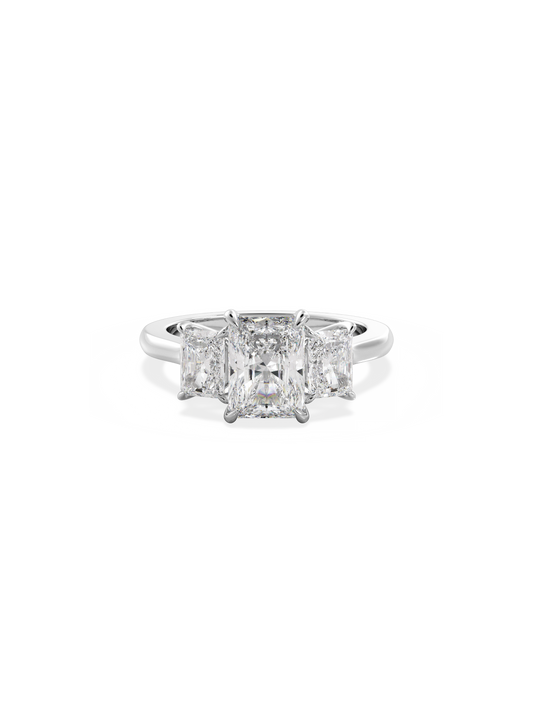 2 CT Round Three Stones Lab Grown Diamond Engagement Ring