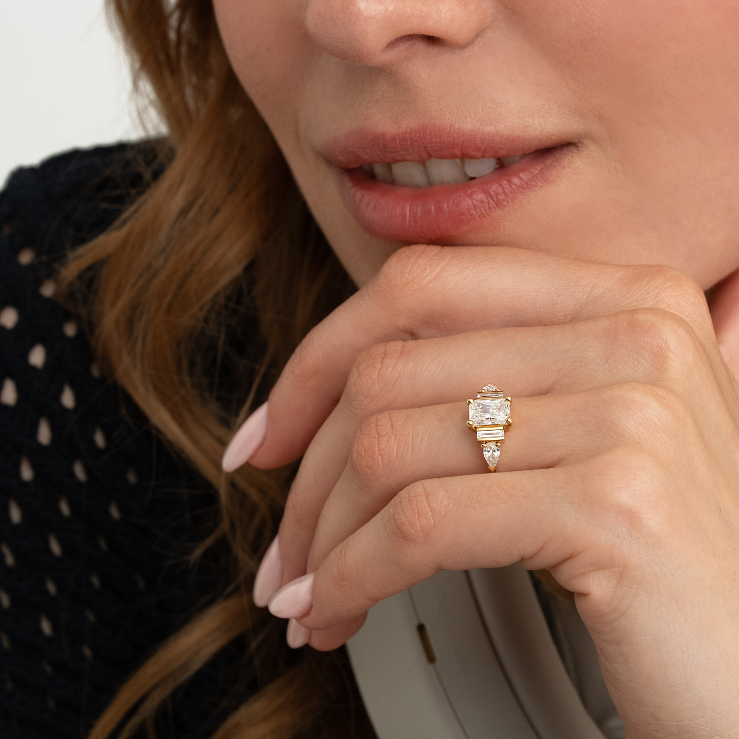 2 CT Round Three Stones Lab Grown Diamond Engagement Ring