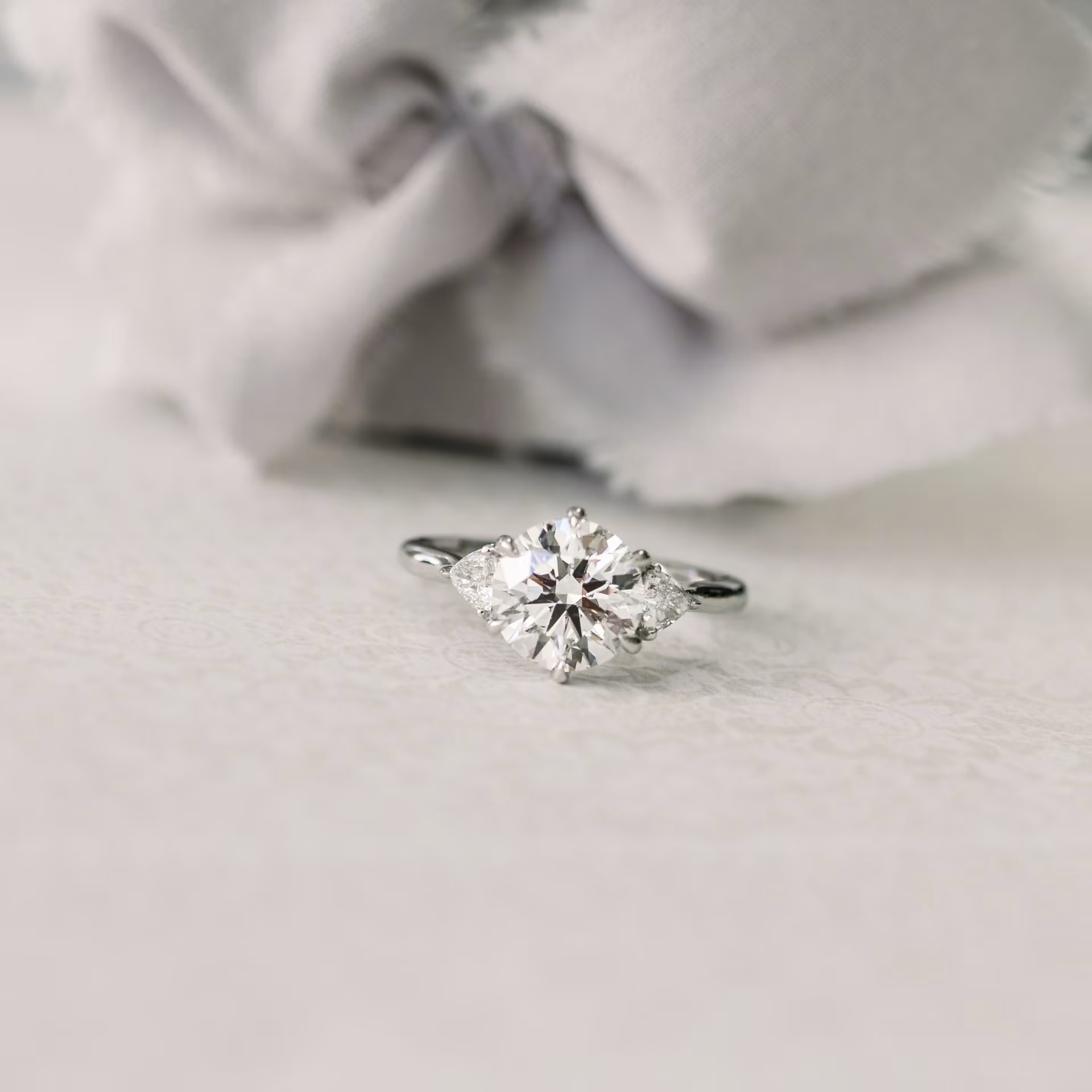 Marquise Cut Cluster Styled Lab Grown Diamond Engagement Ring