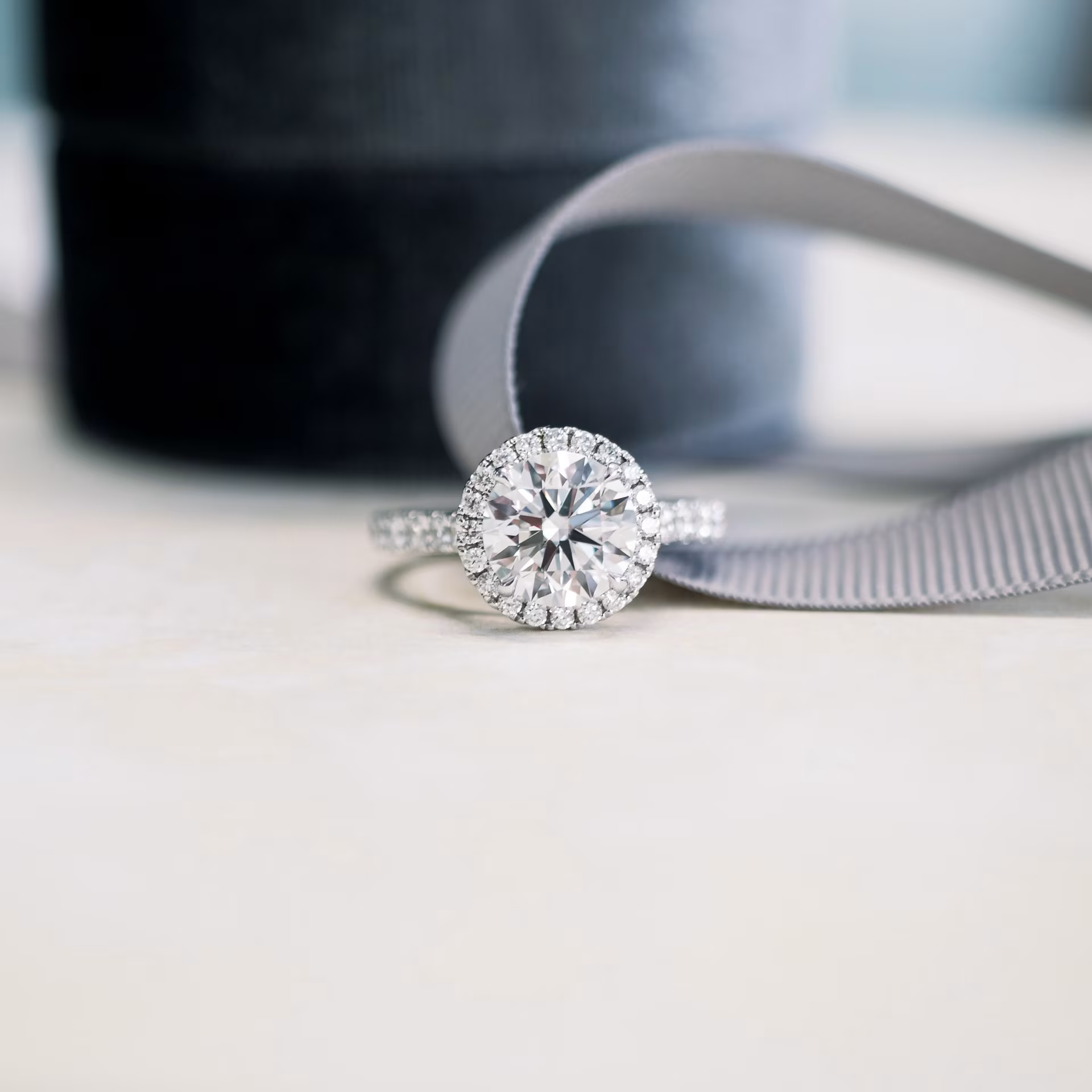 Marquise Cut Cluster Styled Lab Grown Diamond Engagement Ring