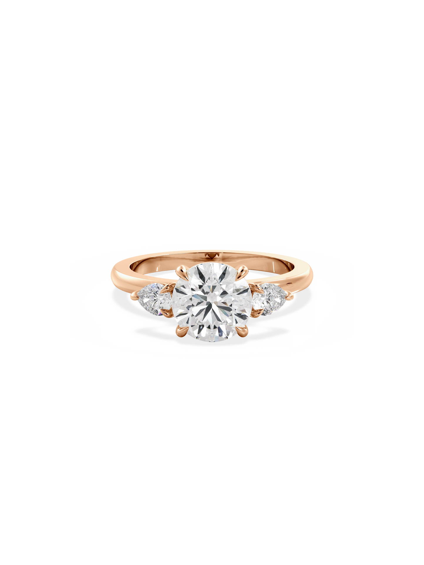 2 CT Round Three Stones Lab Grown Diamond Engagement Ring