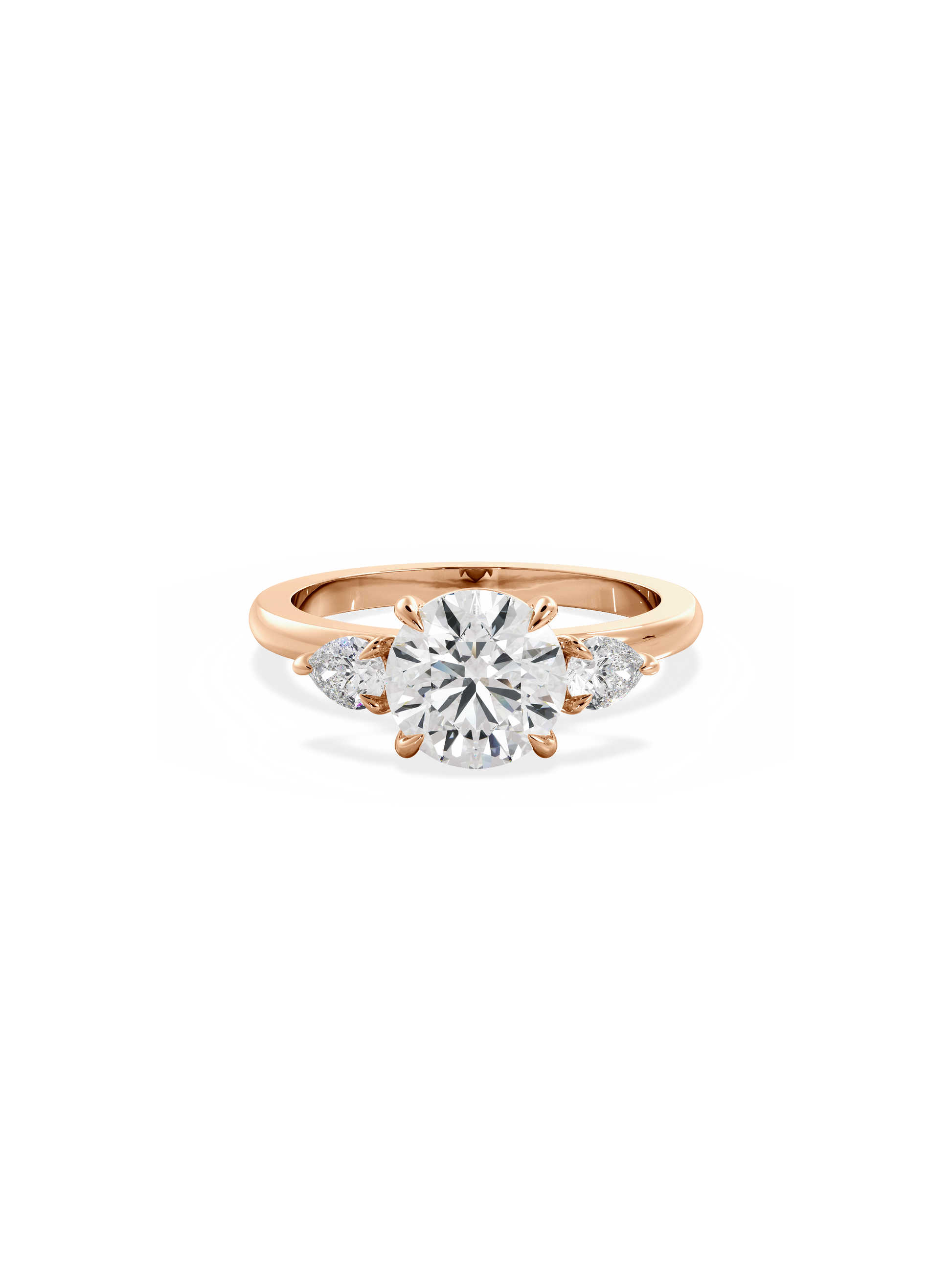 2 CT Round Three Stones Lab Grown Diamond Engagement Ring
