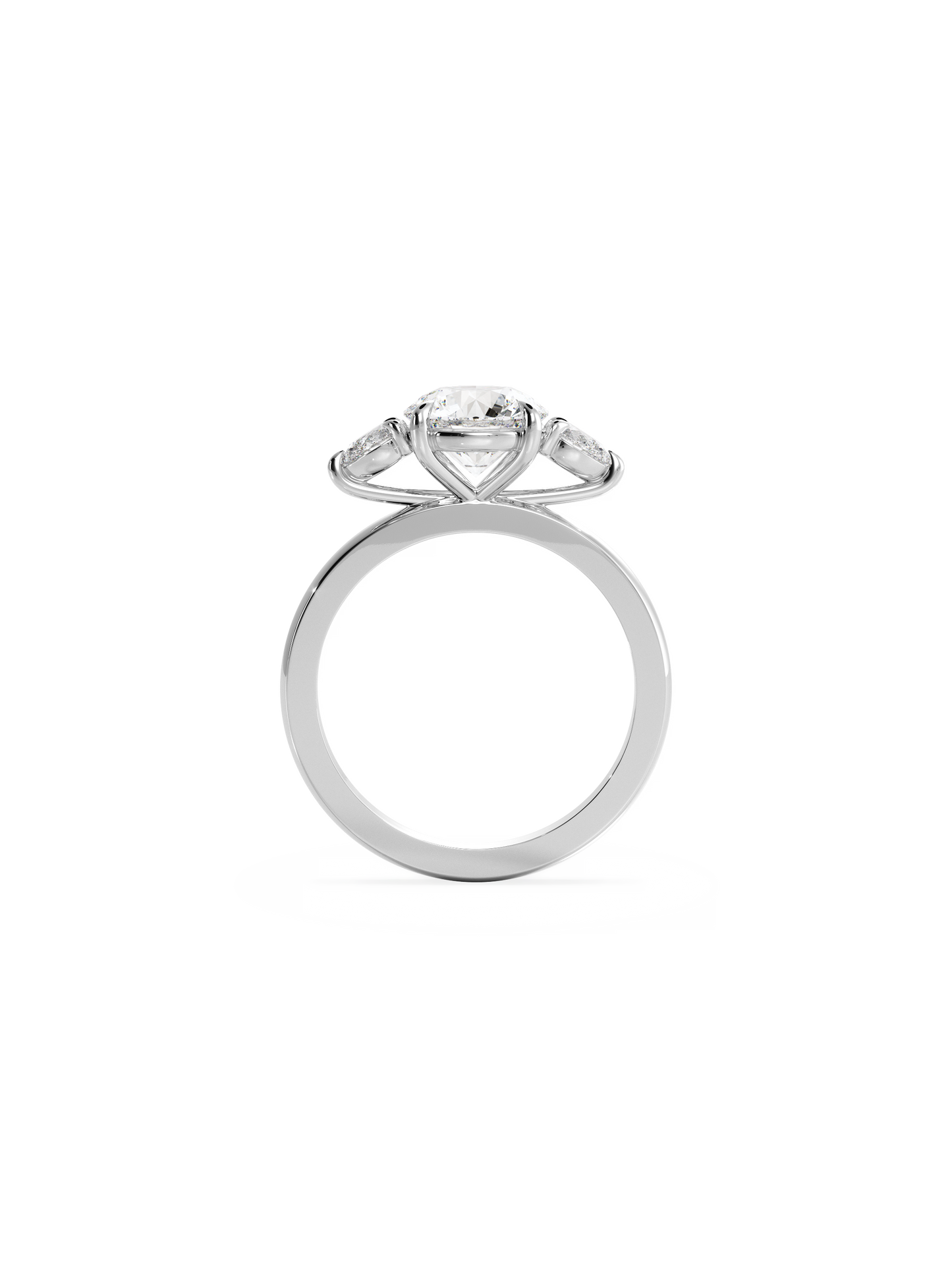2 CT Round Three Stones Lab Grown Diamond Engagement Ring
