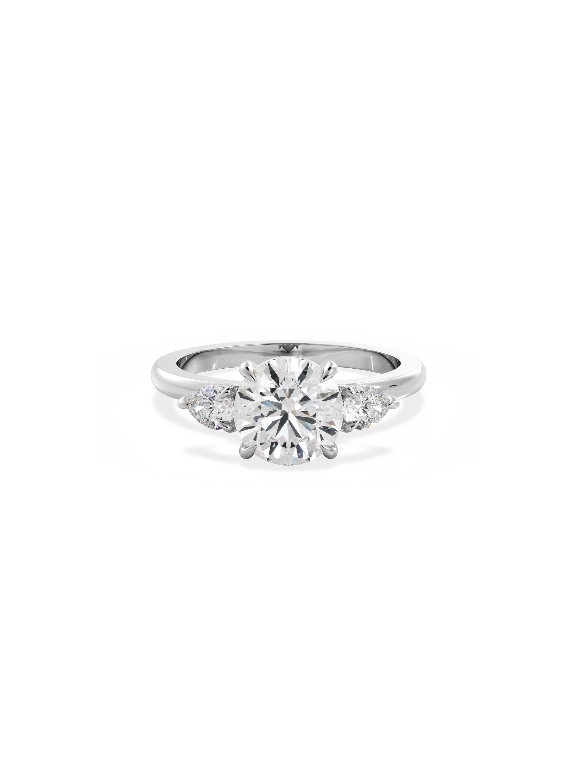 2 CT Round Three Stones Lab Grown Diamond Engagement Ring