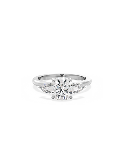 2 CT Round Three Stones Lab Grown Diamond Engagement Ring