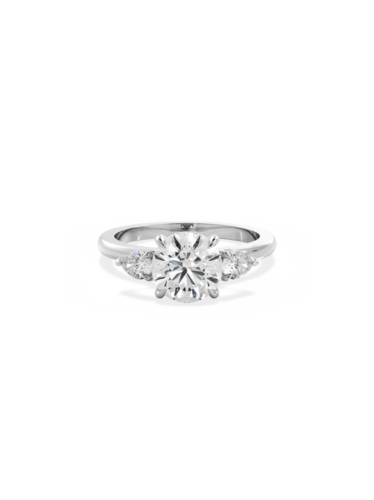 2 CT Round Three Stones Lab Grown Diamond Engagement Ring