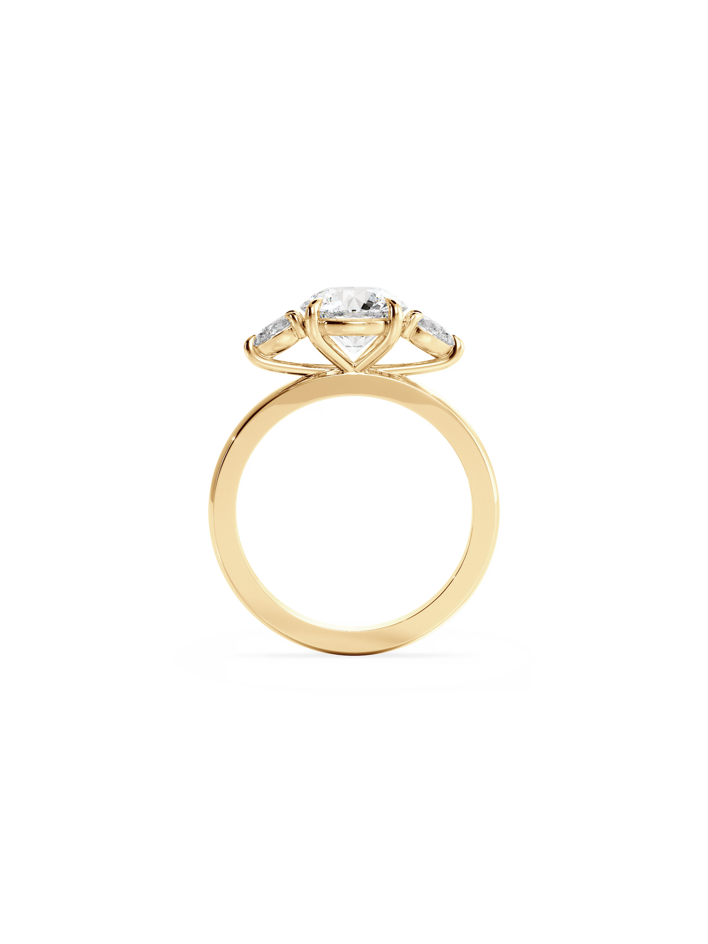 2 CT Round Three Stones Lab Grown Diamond Engagement Ring