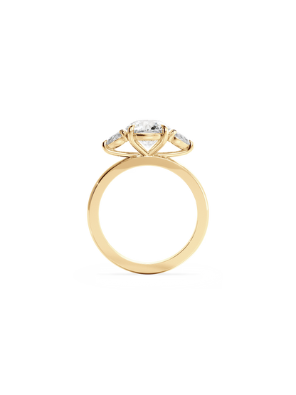 2 CT Round Three Stones Lab Grown Diamond Engagement Ring