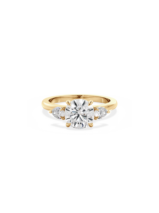 2 CT Round Three Stones Lab Grown Diamond Engagement Ring
