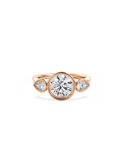 2 CT Round Three Stones Lab Grown Diamond Engagement Ring