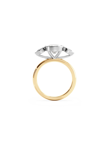2 CT Round Three Stones Lab Grown Diamond Engagement Ring