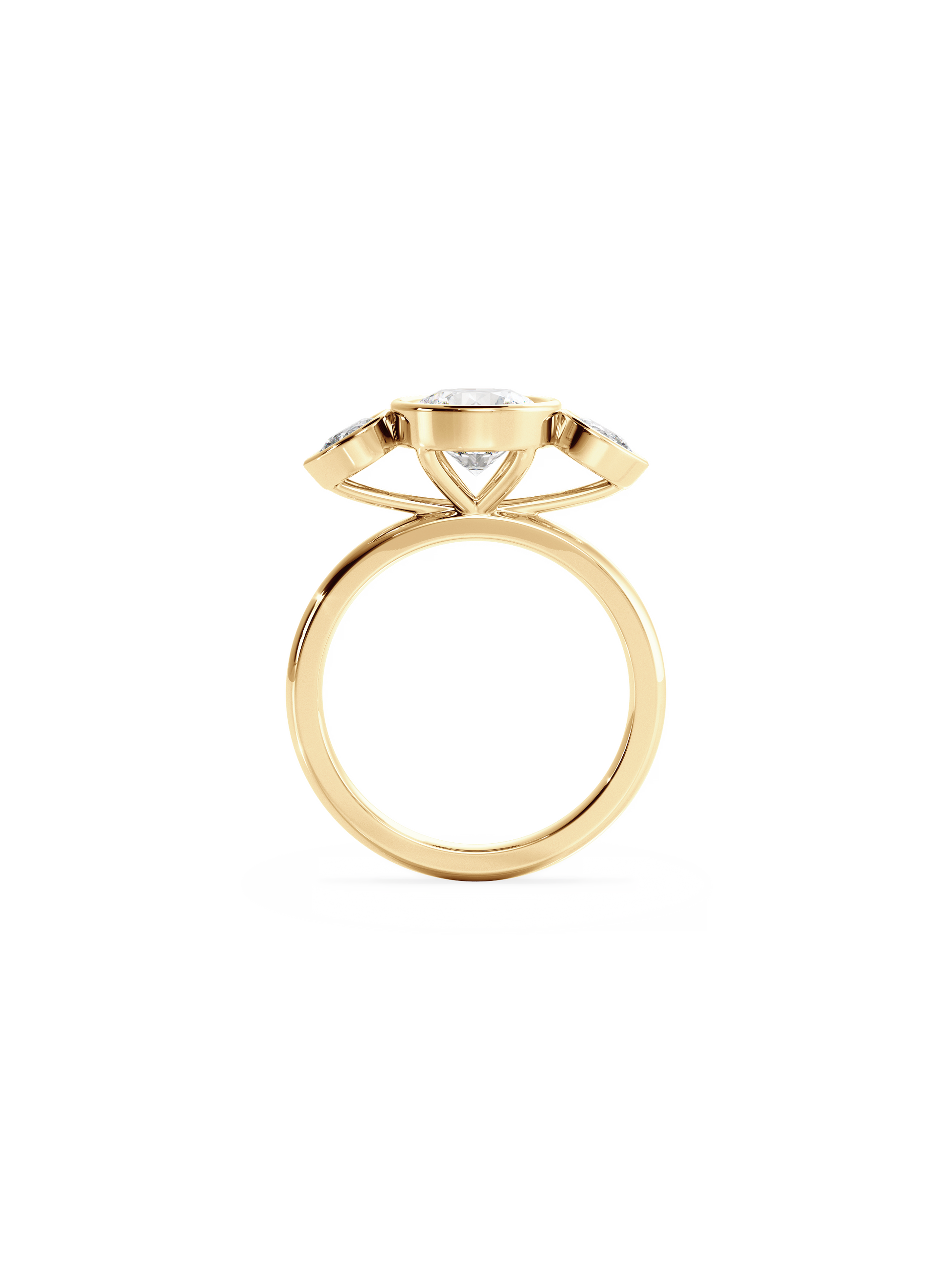 2 CT Round Three Stones Lab Grown Diamond Engagement Ring