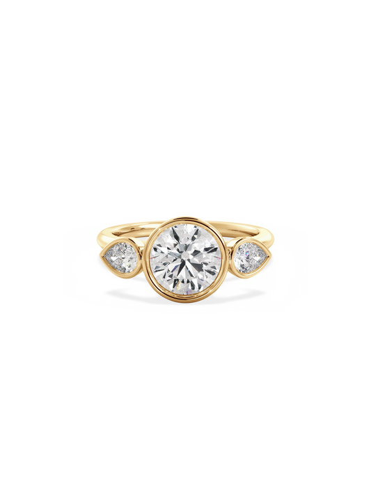 2 CT Round Three Stones Lab Grown Diamond Engagement Ring