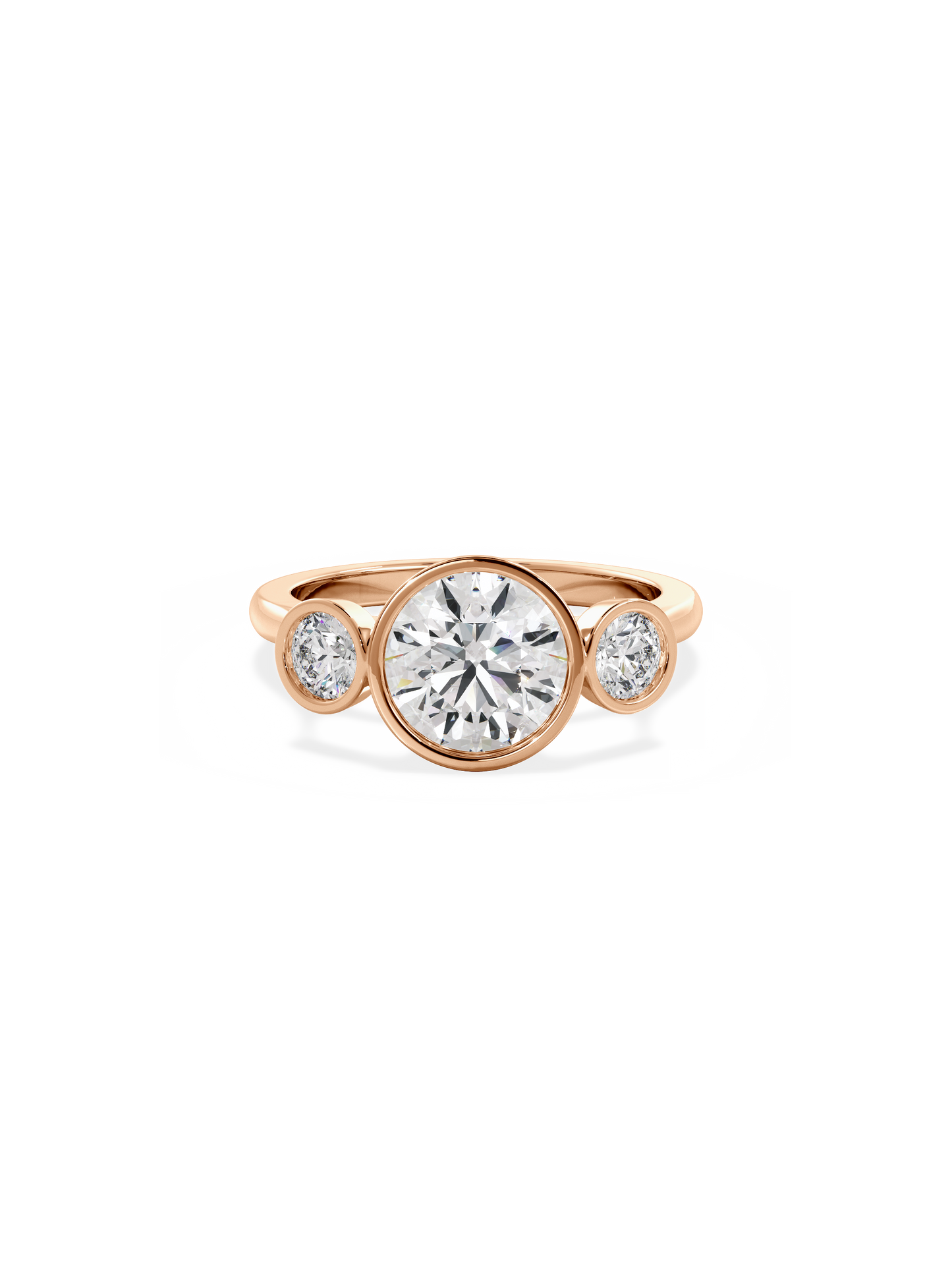 2 CT Round Three Stones Lab Grown Diamond Engagement Ring