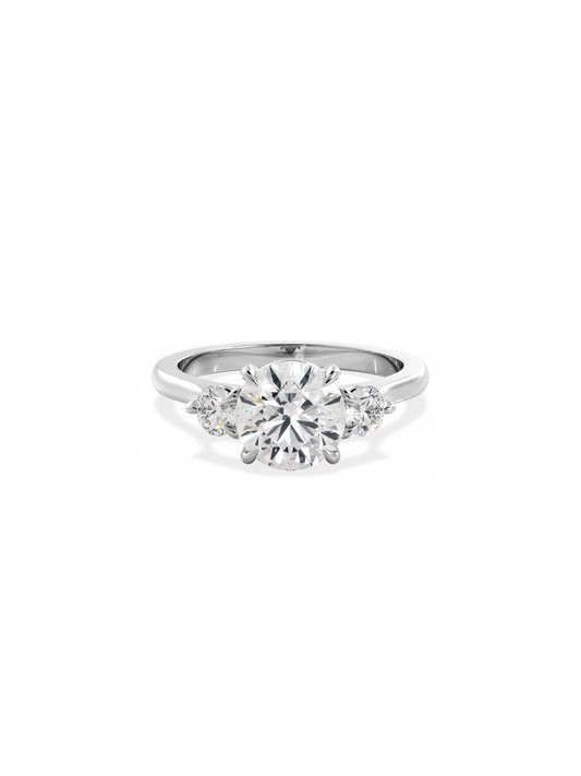 2 CT Round Three Stones Lab Grown Diamond Engagement Ring