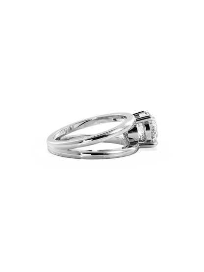 2 CT Round Three Stones Lab Grown Diamond Engagement Ring