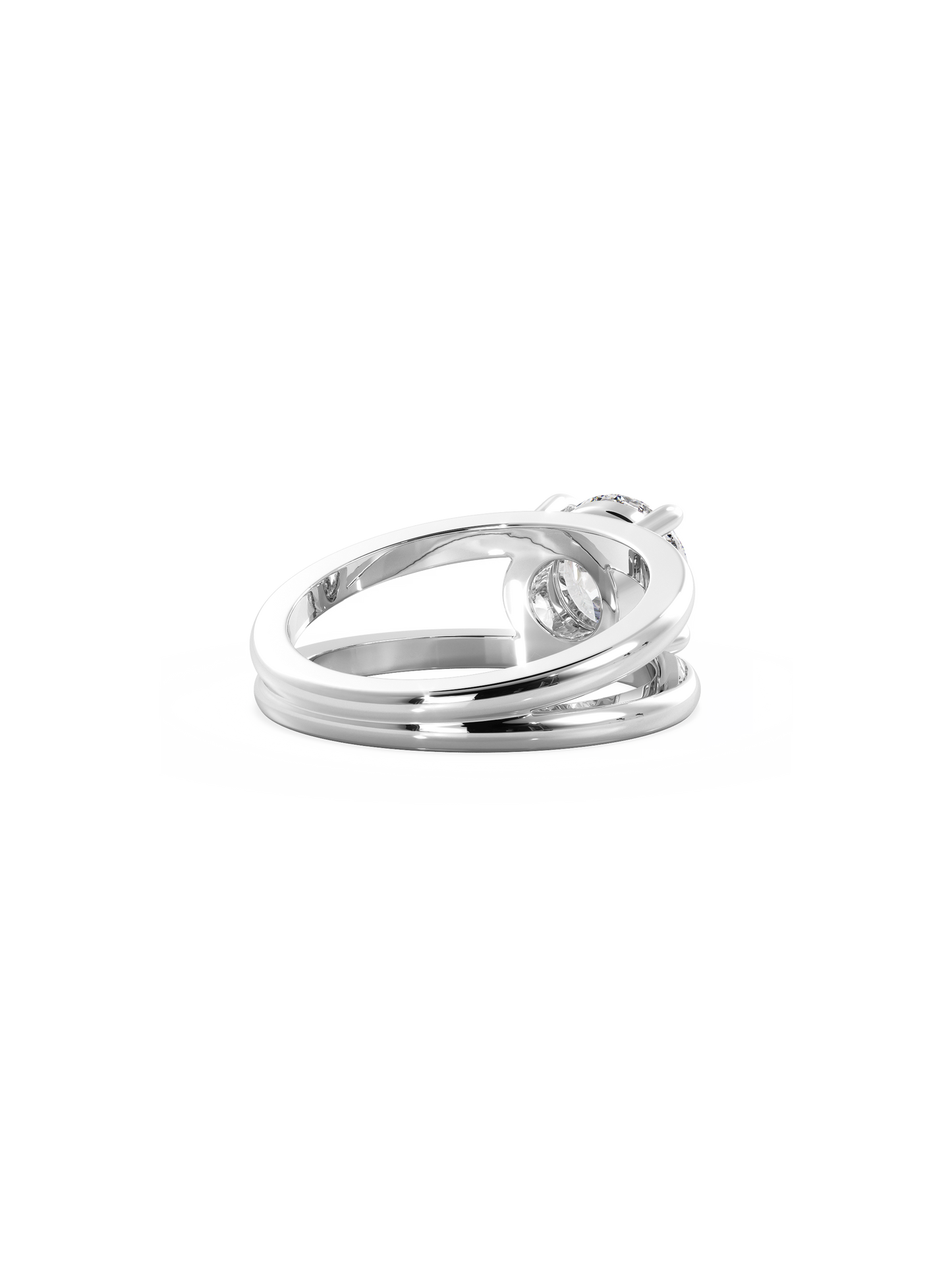 2 CT Round Three Stones Lab Grown Diamond Engagement Ring