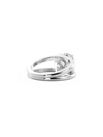2 CT Round Three Stones Lab Grown Diamond Engagement Ring