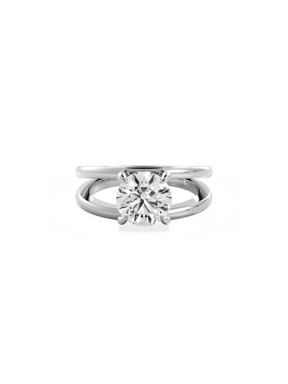 2 CT Round Three Stones Lab Grown Diamond Engagement Ring