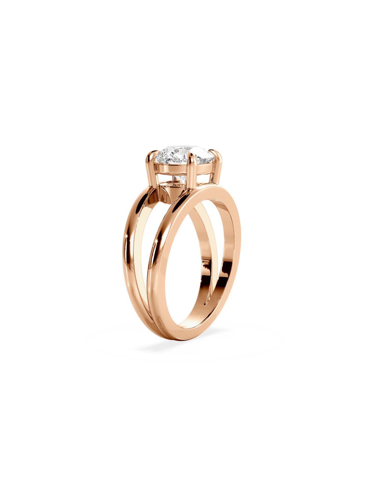 2 CT Round Three Stones Lab Grown Diamond Engagement Ring