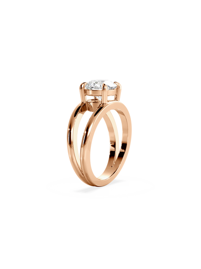 2 CT Round Three Stones Lab Grown Diamond Engagement Ring