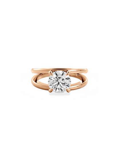 2 CT Round Three Stones Lab Grown Diamond Engagement Ring