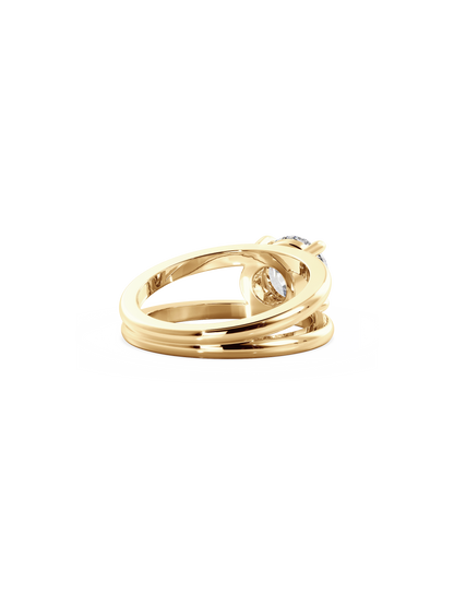 2 CT Round Three Stones Lab Grown Diamond Engagement Ring