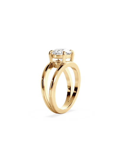 2 CT Round Three Stones Lab Grown Diamond Engagement Ring