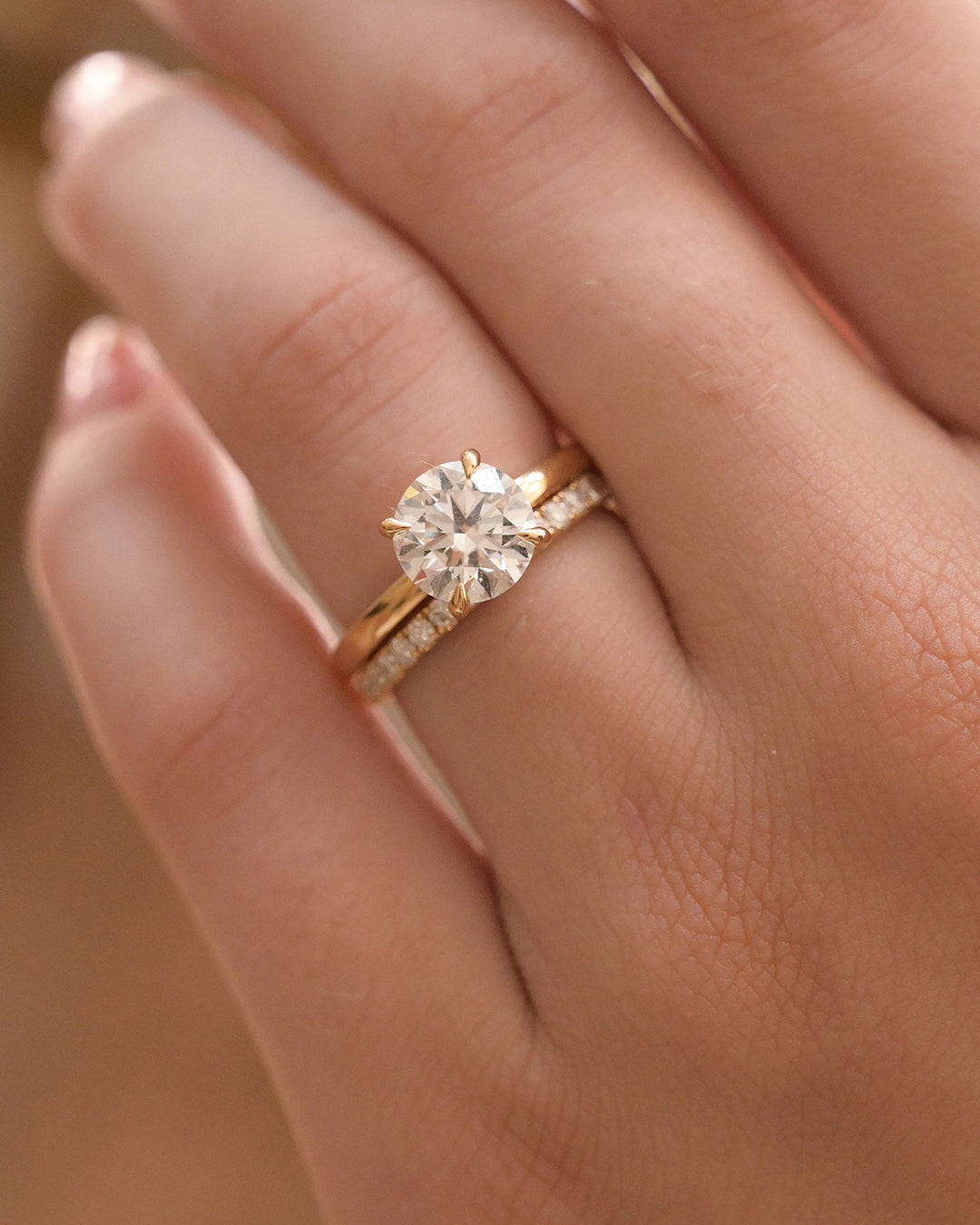 2 CT Round Three Stones Lab Grown Diamond Engagement Ring