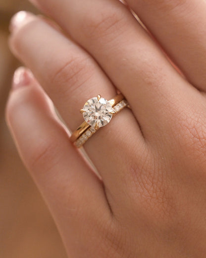 2 CT Round Three Stones Lab Grown Diamond Engagement Ring