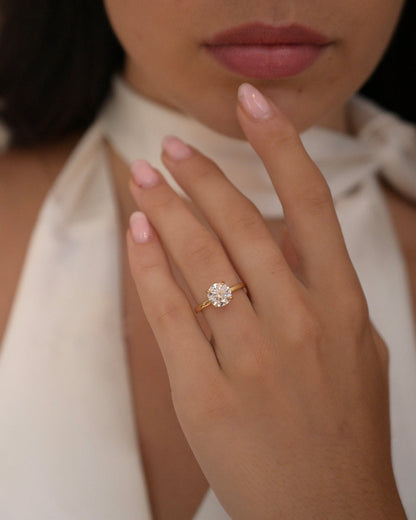 2 CT Round Three Stones Lab Grown Diamond Engagement Ring