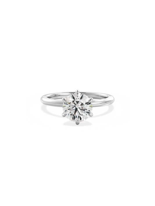 2 CT Round Three Stones Lab Grown Diamond Engagement Ring