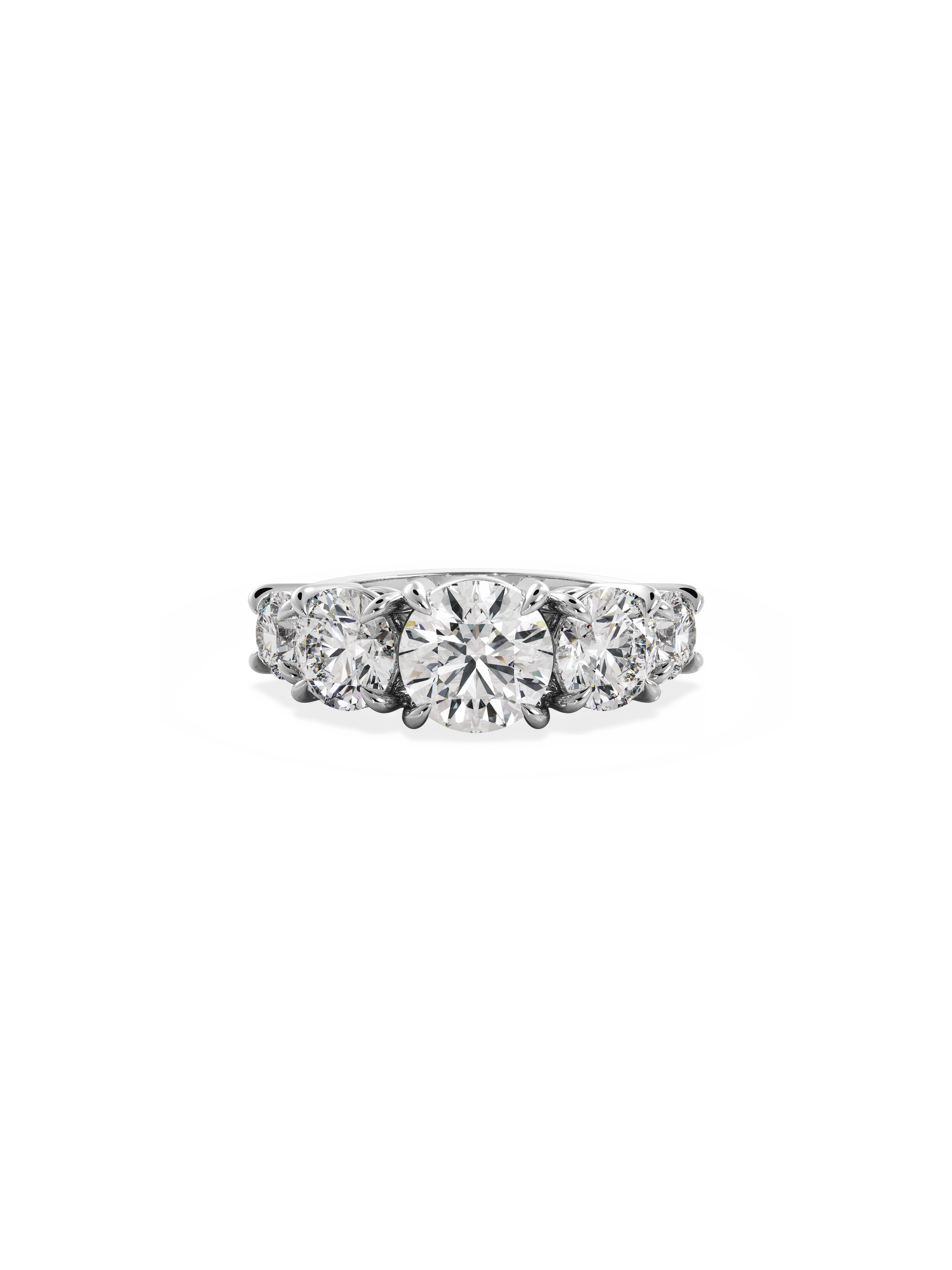 2 CT Round Three Stones Lab Grown Diamond Engagement Ring
