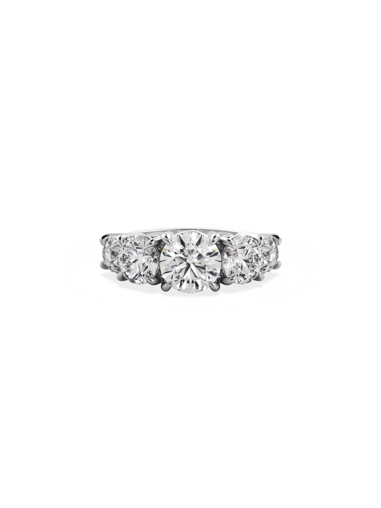 2 CT Round Three Stones Lab Grown Diamond Engagement Ring
