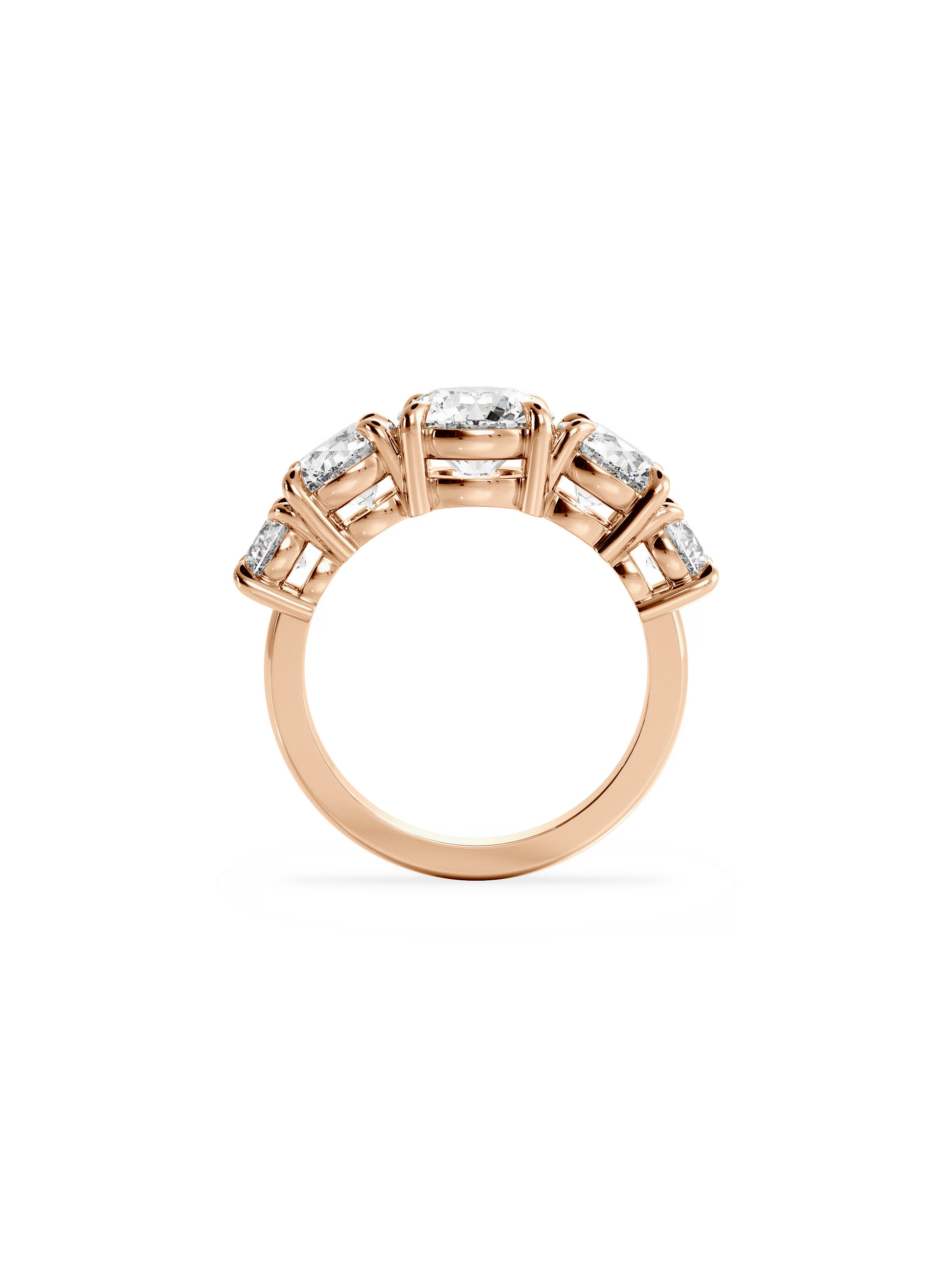2 CT Round Three Stones Lab Grown Diamond Engagement Ring
