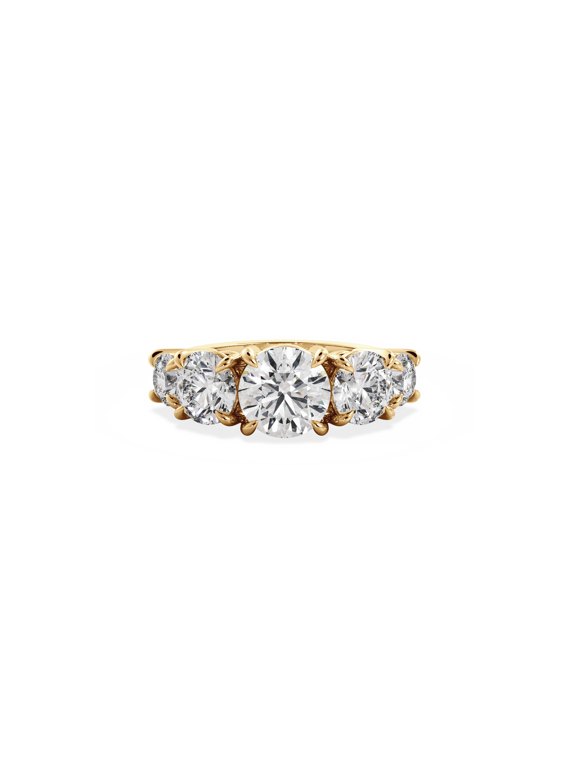 2 CT Round Three Stones Lab Grown Diamond Engagement Ring