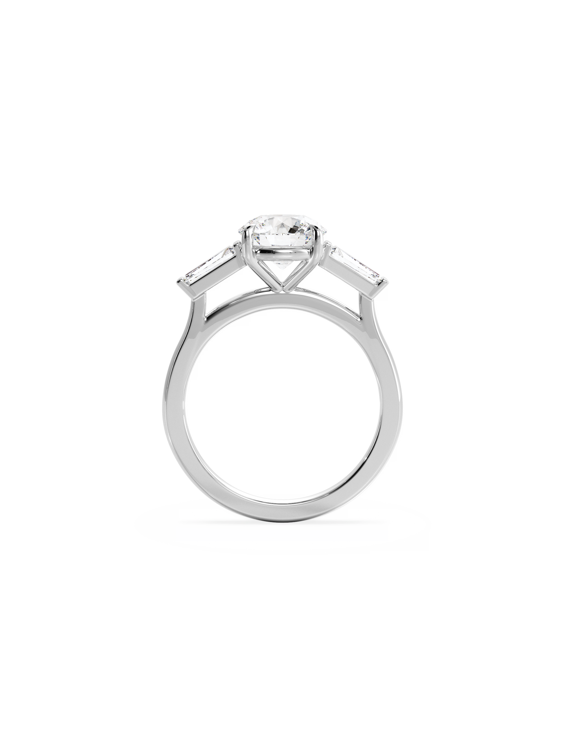2 CT Round Three Stones Lab Grown Diamond Engagement Ring