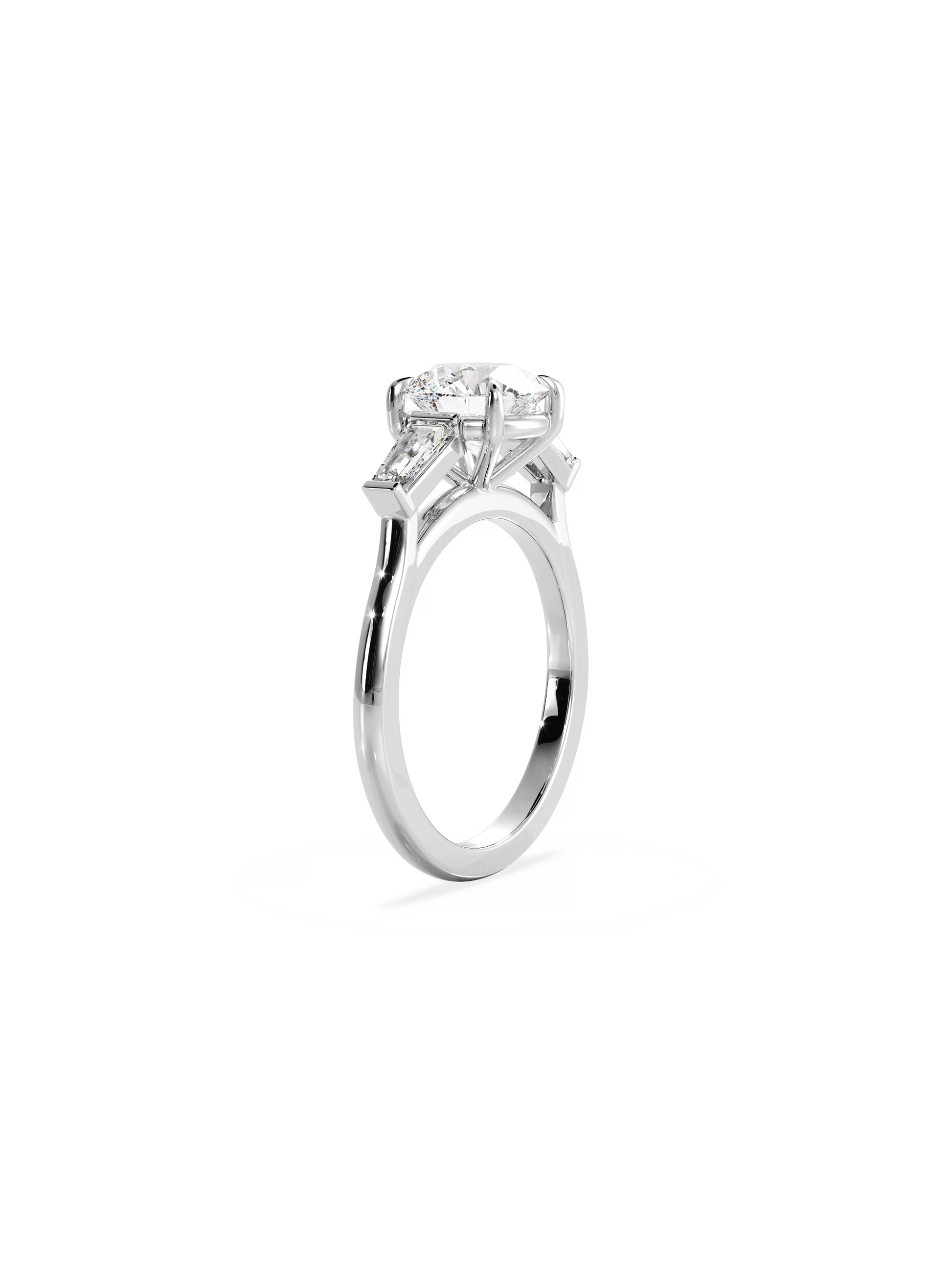 2 CT Round Three Stones Lab Grown Diamond Engagement Ring