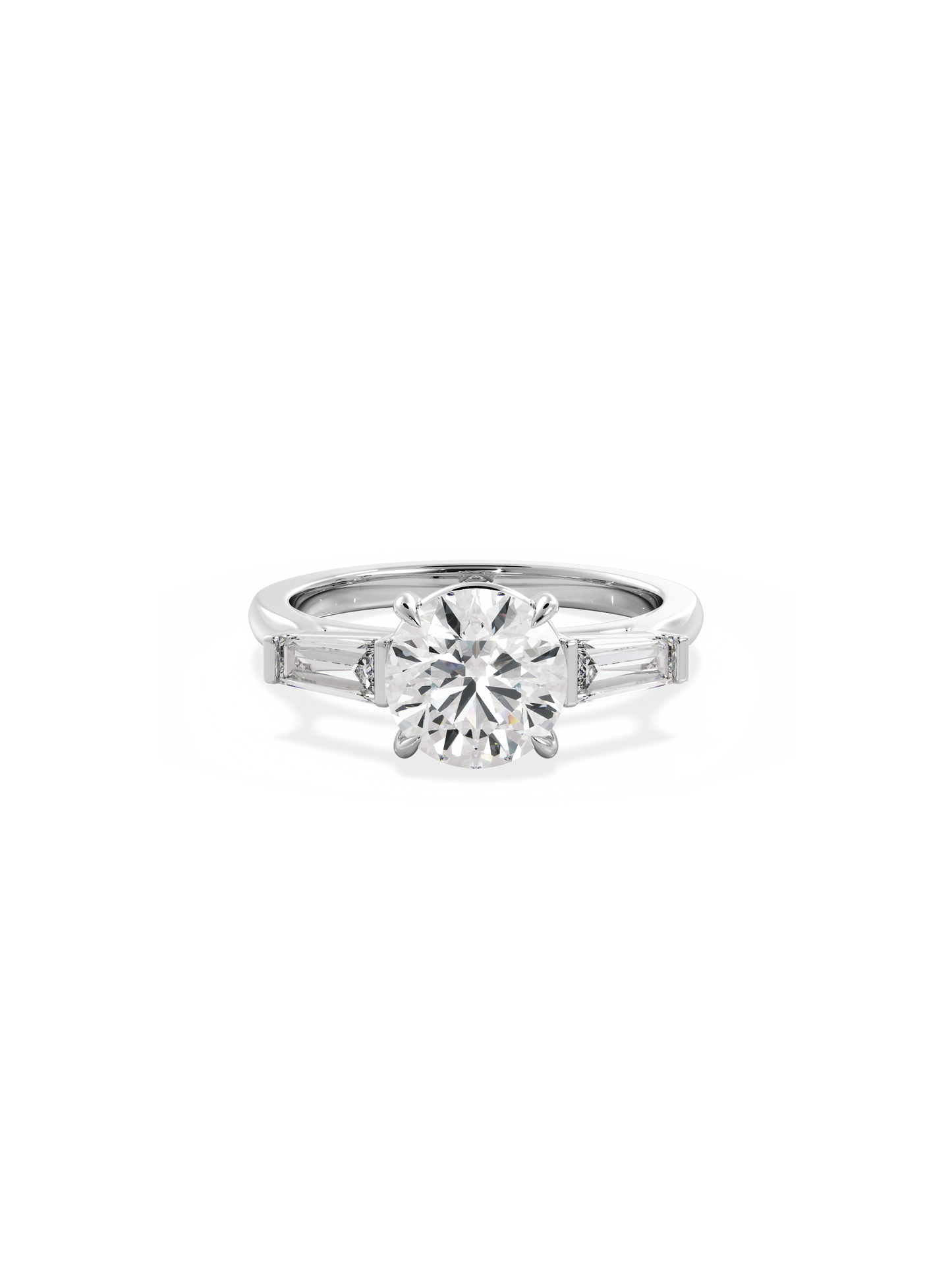 2 CT Round Three Stones Lab Grown Diamond Engagement Ring