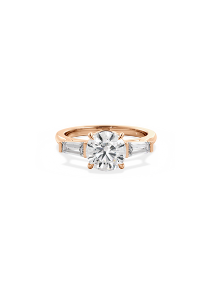 2 CT Round Three Stones Lab Grown Diamond Engagement Ring