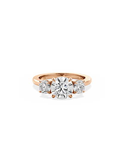 2 CT Round Three Stones Lab Grown Diamond Engagement Ring