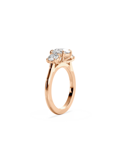 2 CT Round Three Stones Lab Grown Diamond Engagement Ring