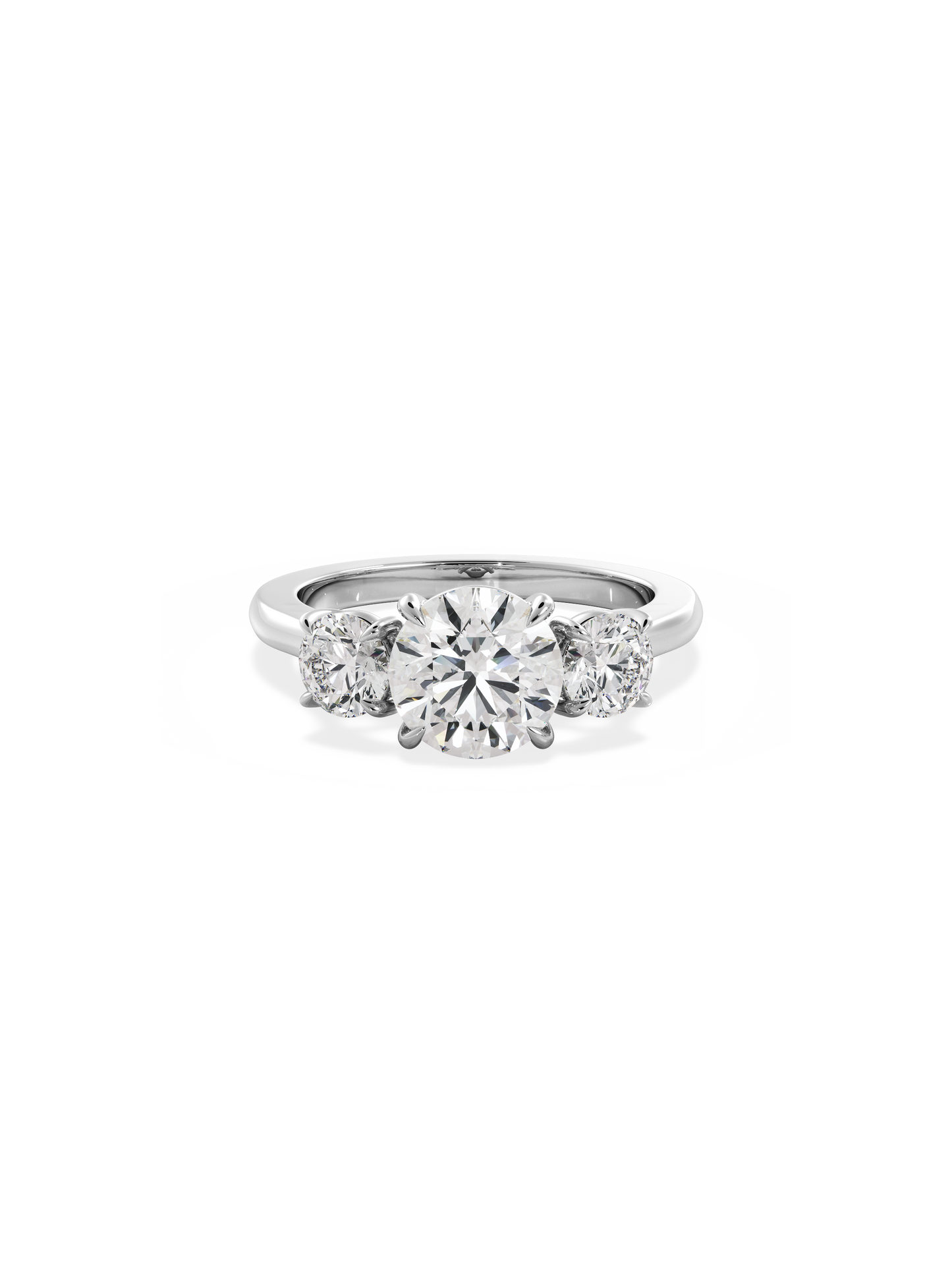 2 CT Round Three Stones Lab Grown Diamond Engagement Ring