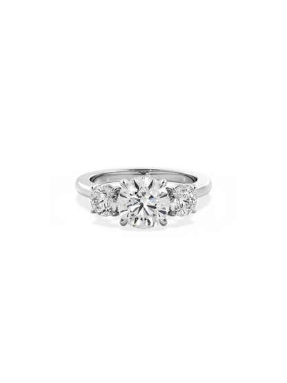 2 CT Round Three Stones Lab Grown Diamond Engagement Ring