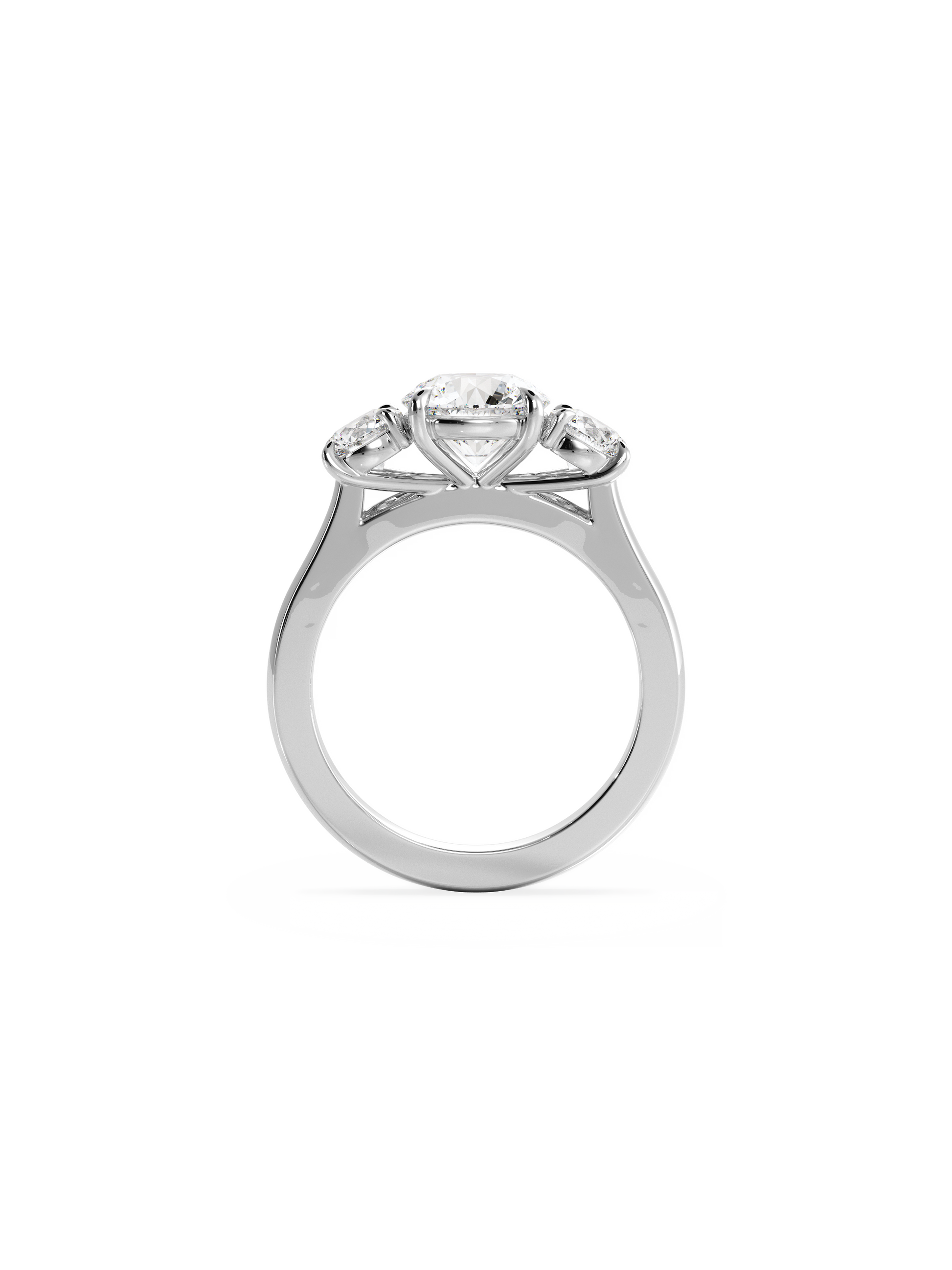 2 CT Round Three Stones Lab Grown Diamond Engagement Ring