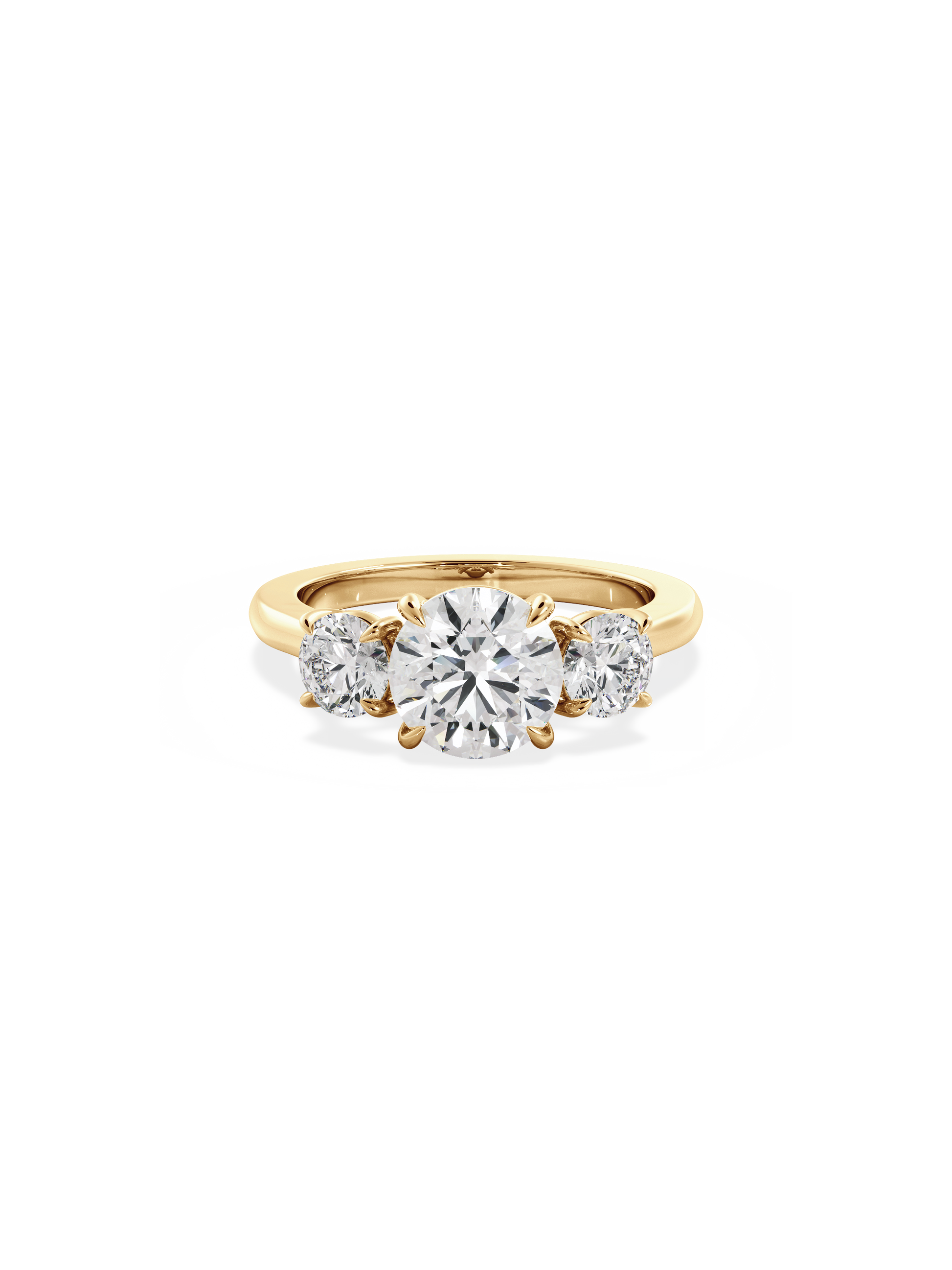 2 CT Round Three Stones Lab Grown Diamond Engagement Ring