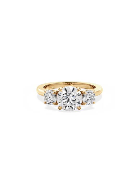 2 CT Round Three Stones Lab Grown Diamond Engagement Ring