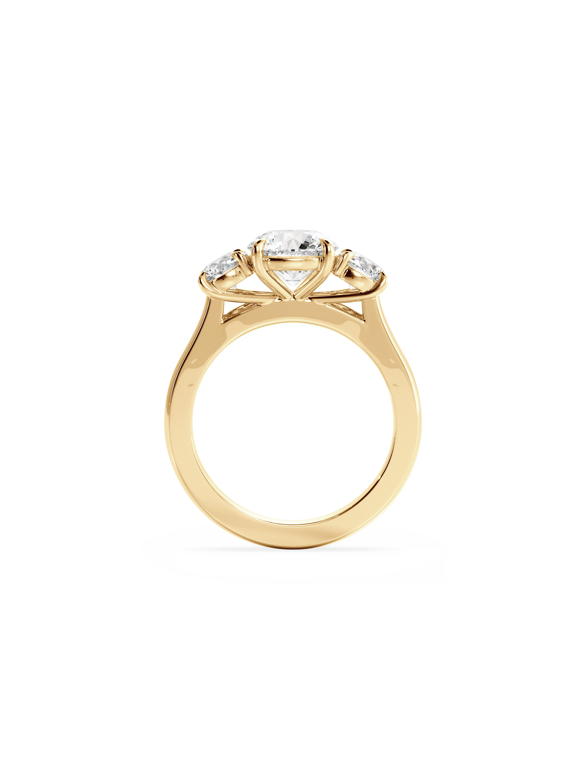 2 CT Round Three Stones Lab Grown Diamond Engagement Ring
