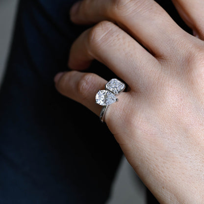 2 CT Round Three Stones Lab Grown Diamond Engagement Ring